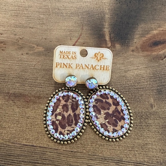 Pink panache necklace and earrings leopard set - Picture 1 of 4